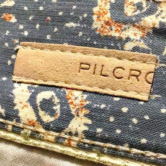 Pilcro Anthropologie The Wanderer Orange Blue Boho Floral Print Fray Cuff Shorts - Picture 12 of 16